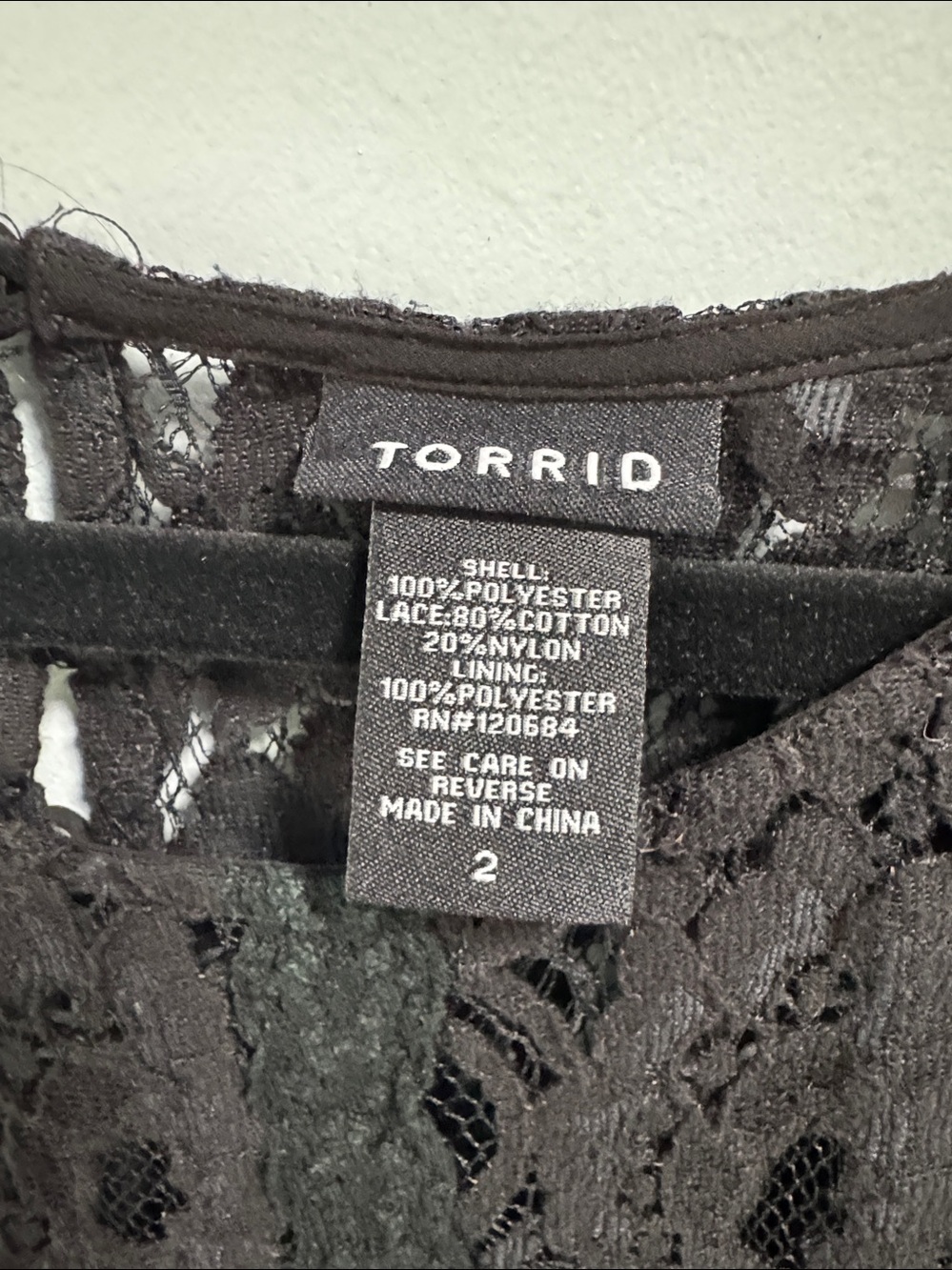 Torrid Black Lace Yoke Long-Sleeve Chiffon Tunic - Picture 5 of 10